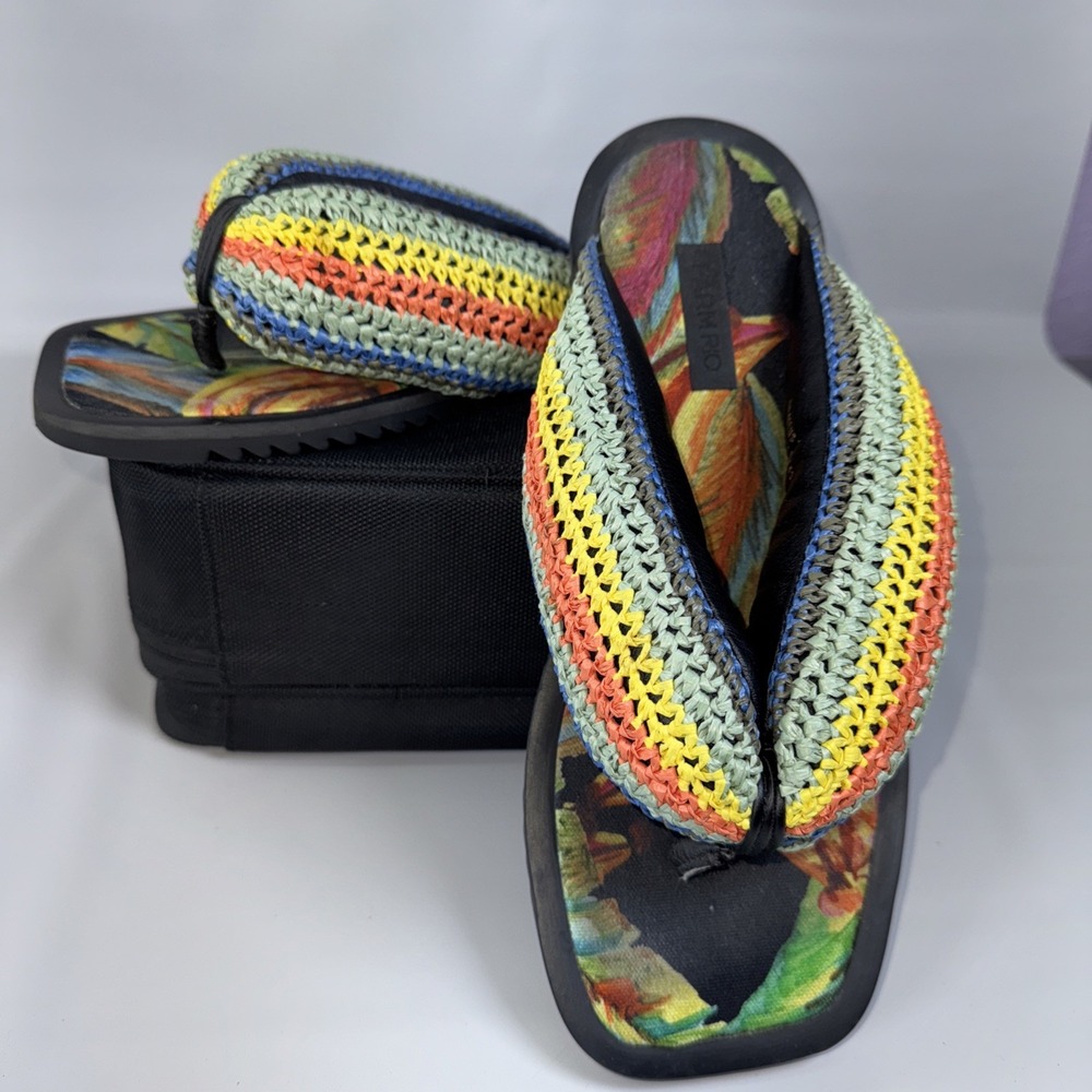 Farm Rio Puffy Rainbow 🌈‎ Tropical Sandals Women's Size 11